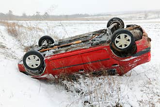 Winter car accident