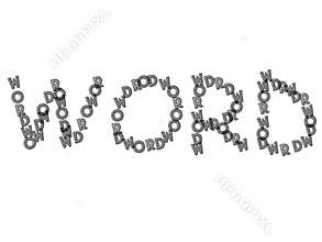 Word letter made by words letters