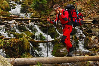 Trekking in carpathians mountains