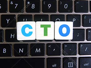 Abbreviation CTO on keyboard background
