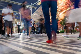 People Walking and Watching the Shows at Expo 2020 Dubai