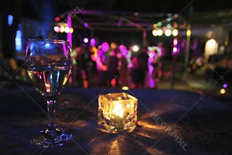 Glass of drink in party