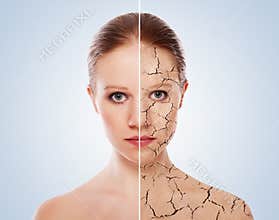 Concept of cosmetic effects, treatment, skin care