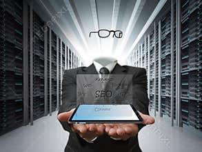 Tablet and SEO diagram