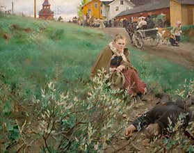 Market in Mora, 1892 painting by Anders Zorn
