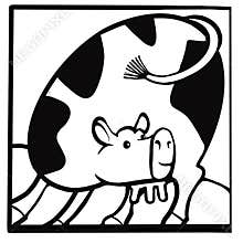 Simple line stylised cow