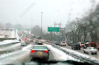 Snow storm traffic