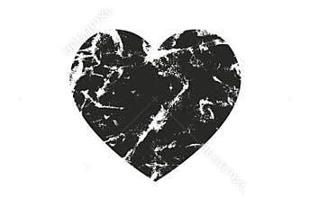 Isolated distress grunge heart with concrete texture. Element for greeting card, Valentine s Day, wedding. Creative concept