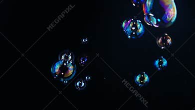 Soap bubbles slow motion background