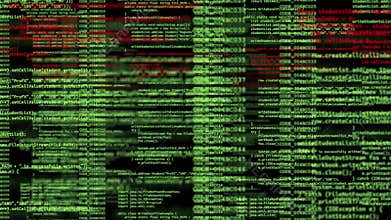 4k Animation of programming on abstract digital screen Background.
