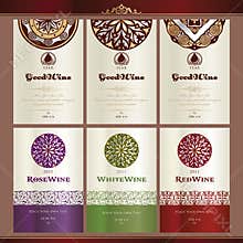Collection of wine labels