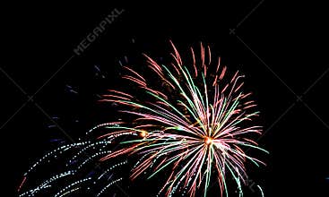 Multi Colored Fireworks Burst