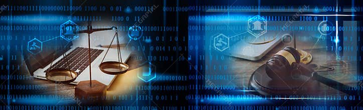 Lawyer, Labor law,  Attorney at law, Legal advice business concept on screen