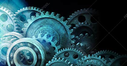 Industrial Cogs Gears Banner Background