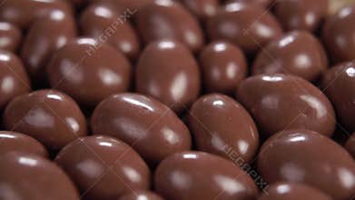 Chocolate candy balls close up