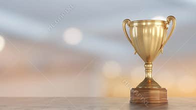 Cup winner. Champion golden trophy