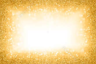 Gold glitter 50th anniversary border background or birthday winner frame