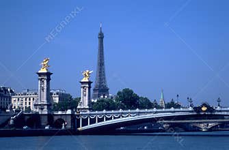 Eiffel tower and bridges over Seine