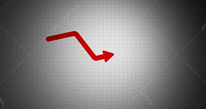 Business loss due to covid. Animated growth down arrow. Business graph showing growth down. business loss concept 4k video.