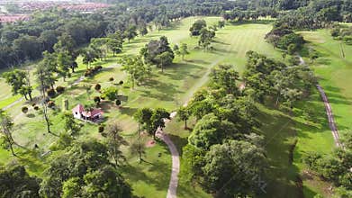 Beautiful country side golf course in sunny day