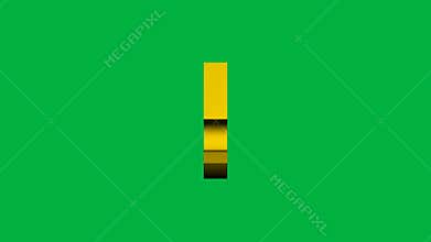 4K. real time simple countdown leader 3d rendering counting from 10 to 0 with golden numerals reverse isolated on green screen