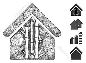 Linear Bamboo House Vector Mesh