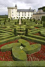 Formal gardens at chateau de villandry, loire valley, france
