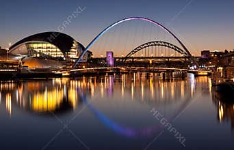 Tyne Bridges At Sundown