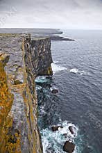 Aran Islands Cliffs. Rainy Day