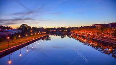 Seneca Falls Sunset, NY. USA