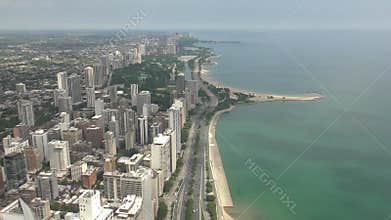 Downtown Chicago seen from above