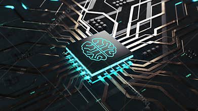 Artificial intelligence visualization animation concept