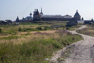 Overview of the Solovetsky Monastery in summer