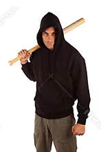 Hooligan with baseball bat