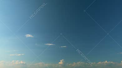 Unusual Clouds In Blue Sky. White Cloud On Blue Sky Background. Blue Sky Background With Tiny Clouds.