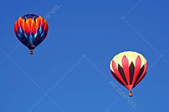 Hot air balloons in flight