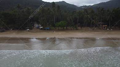 Philippine Paradise: Aerial Drone Views of Stunning Sunsets, Sunrises, and Tropical Beaches with Palm Trees