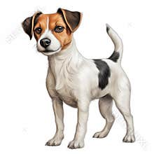 Jack Russell Terrier Dog Vector Illustration In Kevin Hill Style