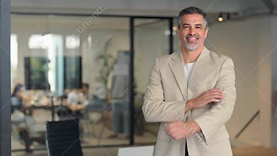 Confident smiling mature business man ceo executive leader in office. Portrait