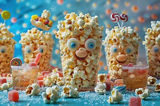 Sweet Fantasy: Cartoon Faces and Tasty Treats