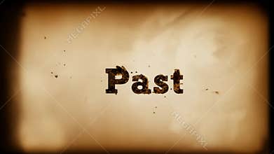 Text burning, transforming into ashes on old paper