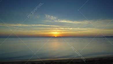 Sunrise over sea, timelapse