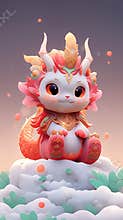 New Year 2024 Dragon cute 3D christmas