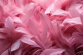 Soft Christmas pink feathers. Generate Ai