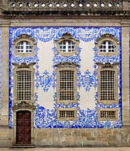 Wealthy house facade in Porto, Portugal.