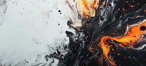 Black, White And Orange Paint