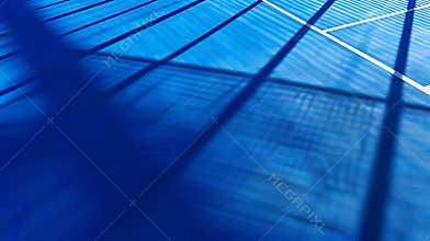 Generative AI Blue Sports Court A detail of a colored sports court lines and shadow business concept.
