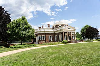 Thomas Jefferson Monticello estate and plantation. Historic site one of the biggest tourist attraction in the country.