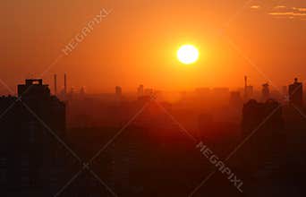 Sunrise over the city.