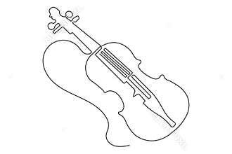 Continuous one line drawing violin icon